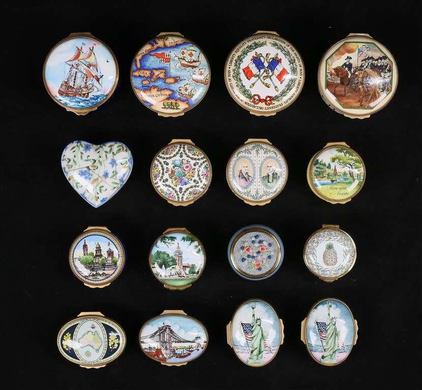 16 ENAMEL & PORCELAIN BOXES