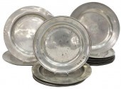 (16) ENGLISH PEWTER CHARGERS,