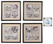16 FRAMED DUTCH DELFT MANGANES