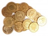 16 FRANCE GOLD COINS (20F) 20