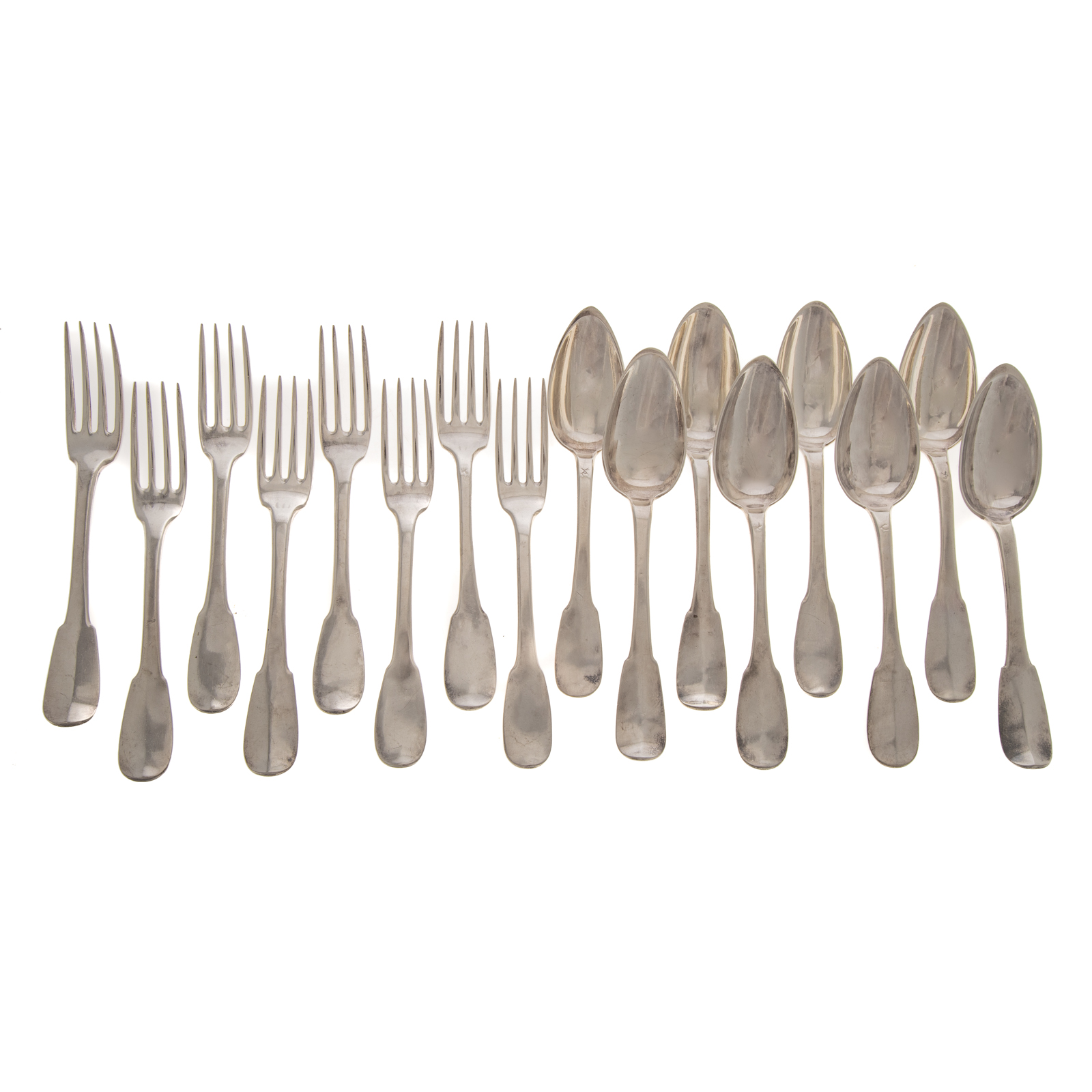 16 FRENCH SILVER ARMORIAL FORKS &