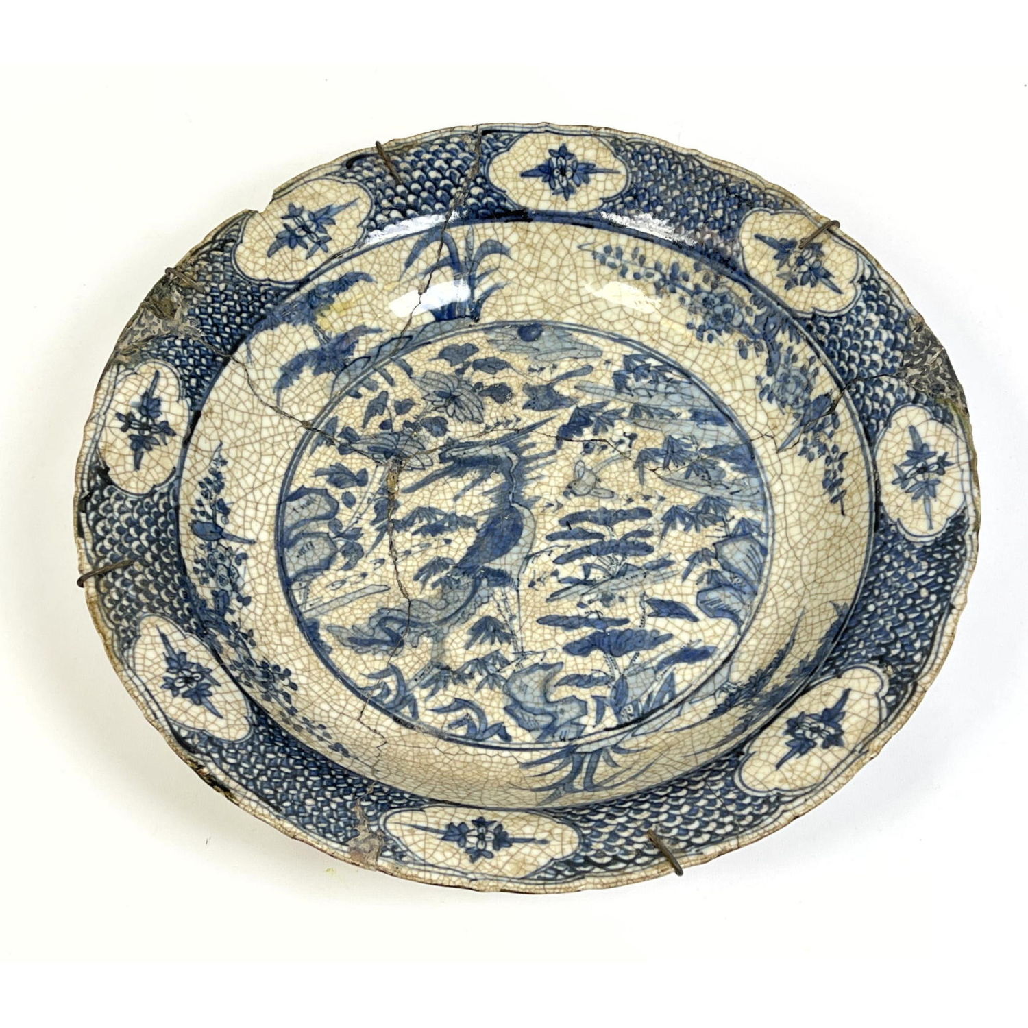 16 in Blue and White Antique