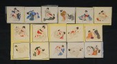 16 JAPANESE SHUNGA PAINTINGS O