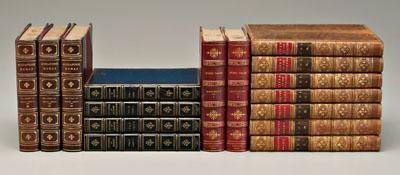 16 leather-bound books: four