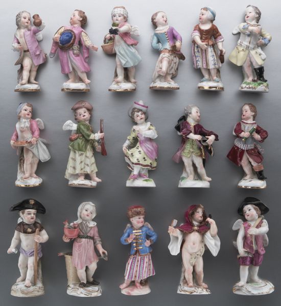 (16) Meissen porcelain figures of