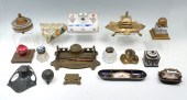 16 PC. INKWELL & DESK SET COLL
