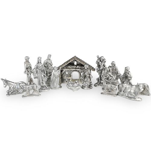 (16 PC) PEWTER NATIVITY