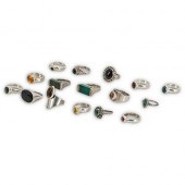 (16 PC) STERLING SILVER RING G