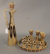 16 PIECE MOSER DECANTER SET, H