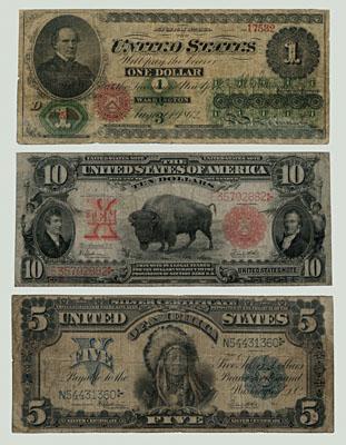 16 pieces early U.S. currency: 13