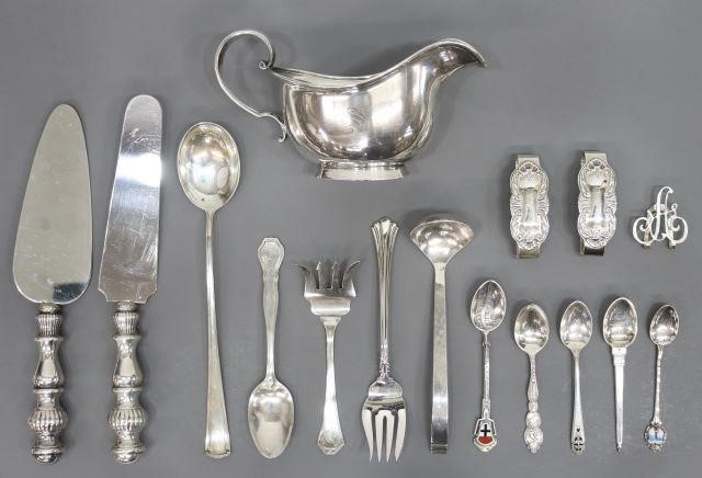 (16) STERLING SILVER TABLEWARE,