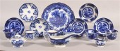 16 VARIOUS PIECES OF FLOW BLUE