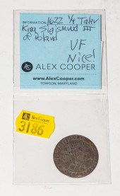 1622 POLAND SILVER 1/4 THALER