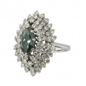 1.63 CT BLUE GREEN DIAMOND RIN