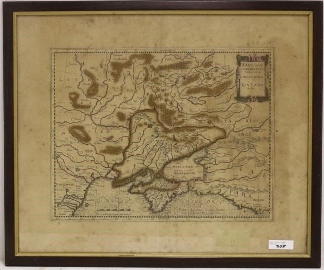 1638 FRAMED MAP OF GERMANIC,