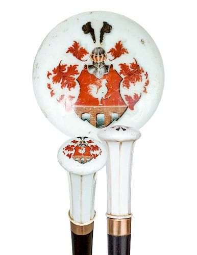166. PORCELAIN NOBLE MAN CANE