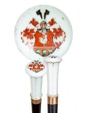 166. PORCELAIN NOBLE MAN CANE