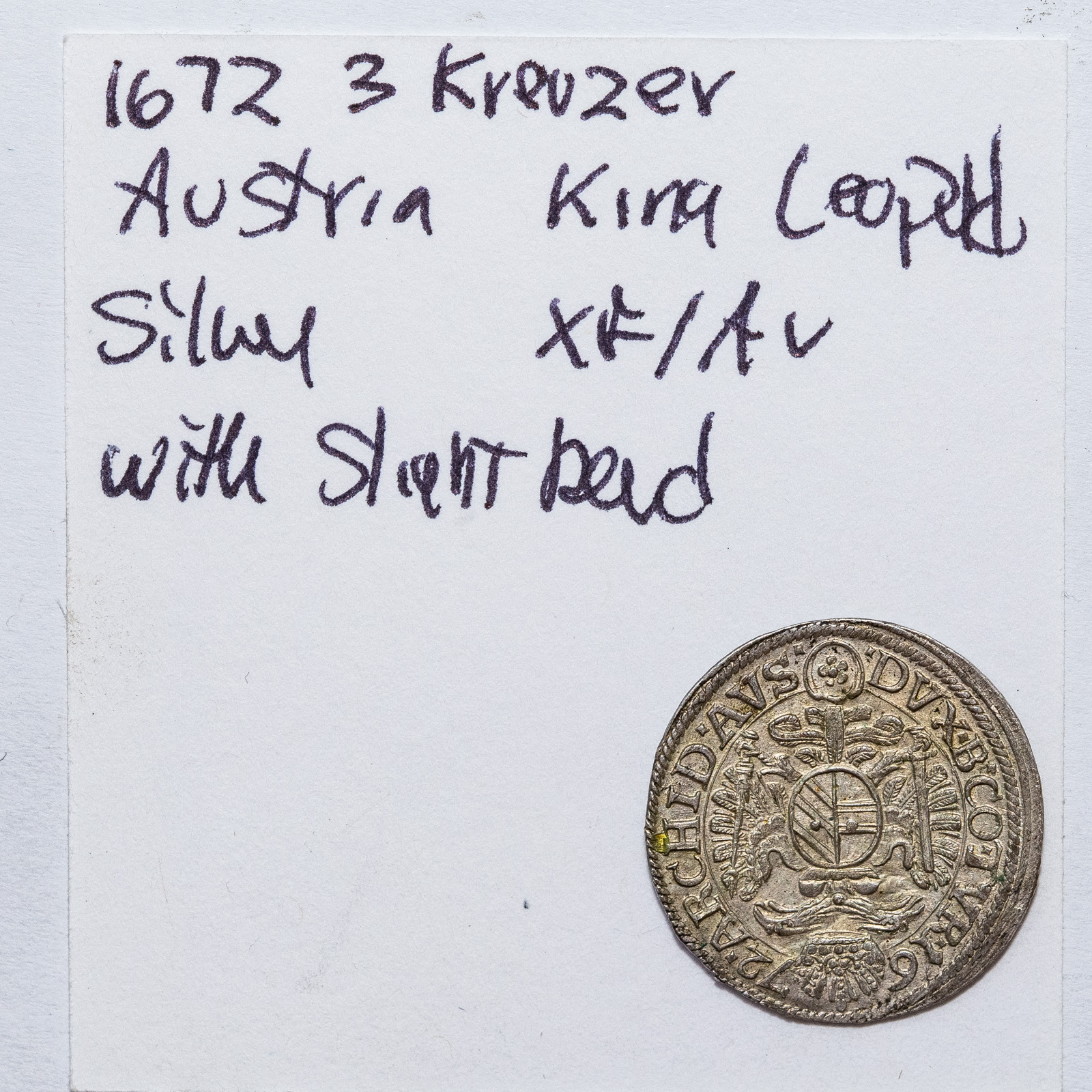 1672 AUSTRIAN 3 KREUZER - KING