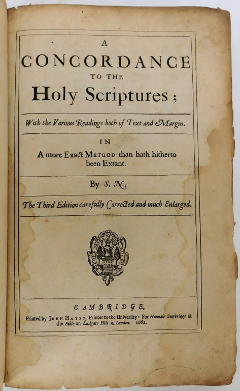 1682 A CONCORDANCE TO THE HOLY