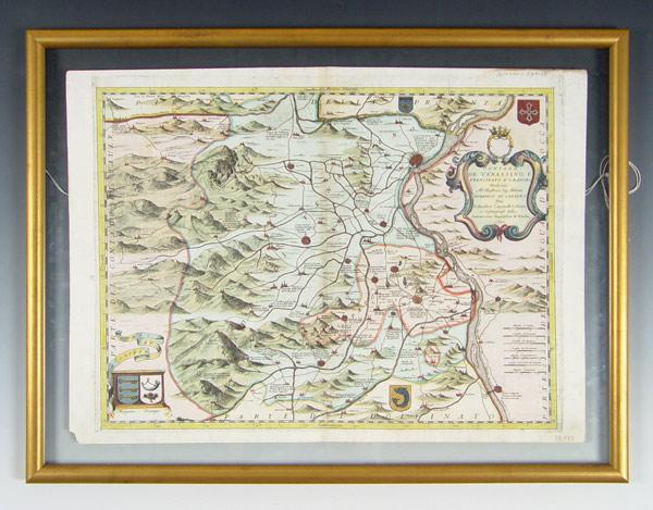 1690 AVIGNON FRENCH MAP: Contado de