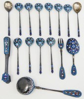 16PC ANTIQUE RUSSIAN 84 SILVER