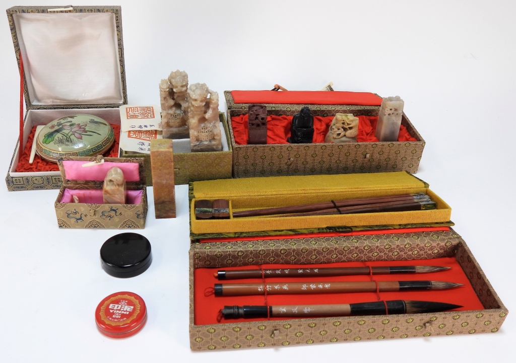 16PC CHINESE JAPAN SOAPSTONE