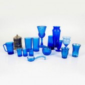 16PC COBALT BLUE GLASSWARE GRO