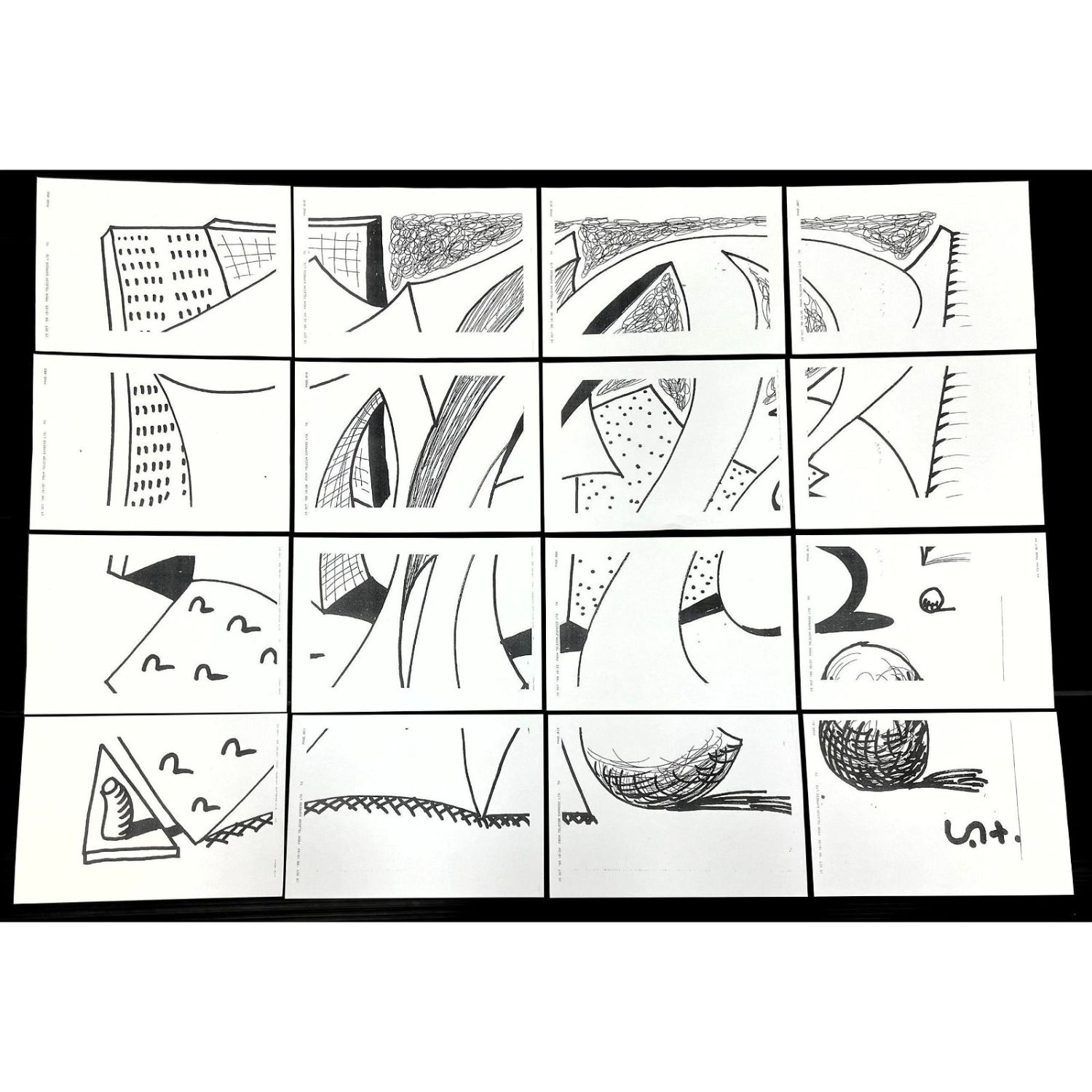16pc David Hockney Faxed Paper Art.