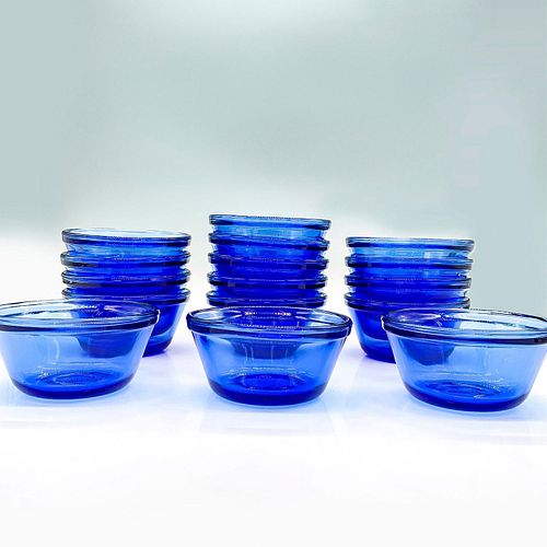 16PC HAZEL ATLAS COBALT BLUE GLASS,