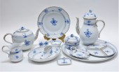 16PC HEREND BLUE GARDEN PORCEL