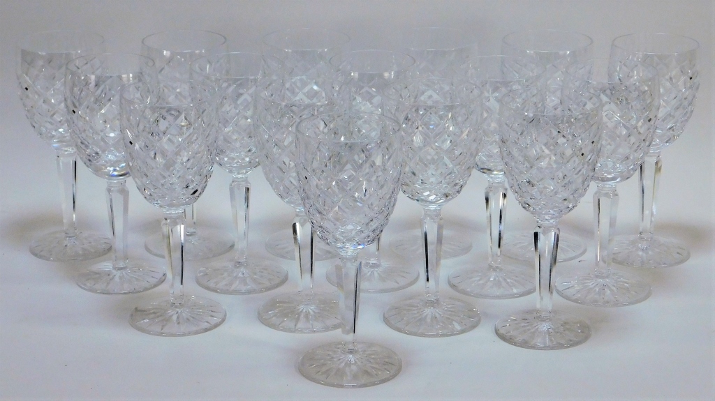 16PC WATERFORD CUT CRYSTAL WINE