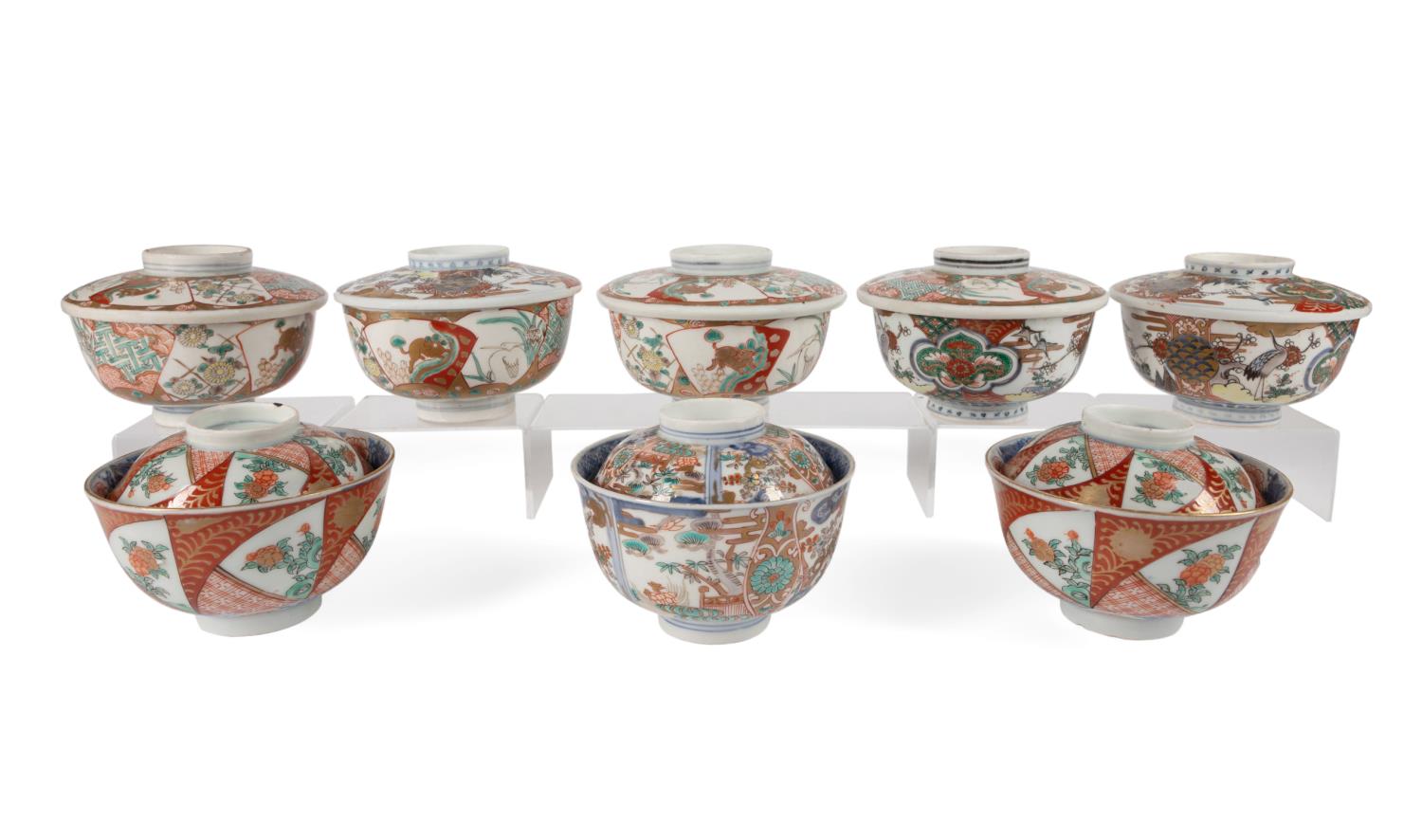 16PCS ASIAN IMARI LIDDED