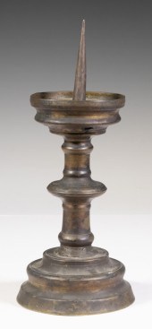 16TH C. BRONZE PRICKET CANDLES