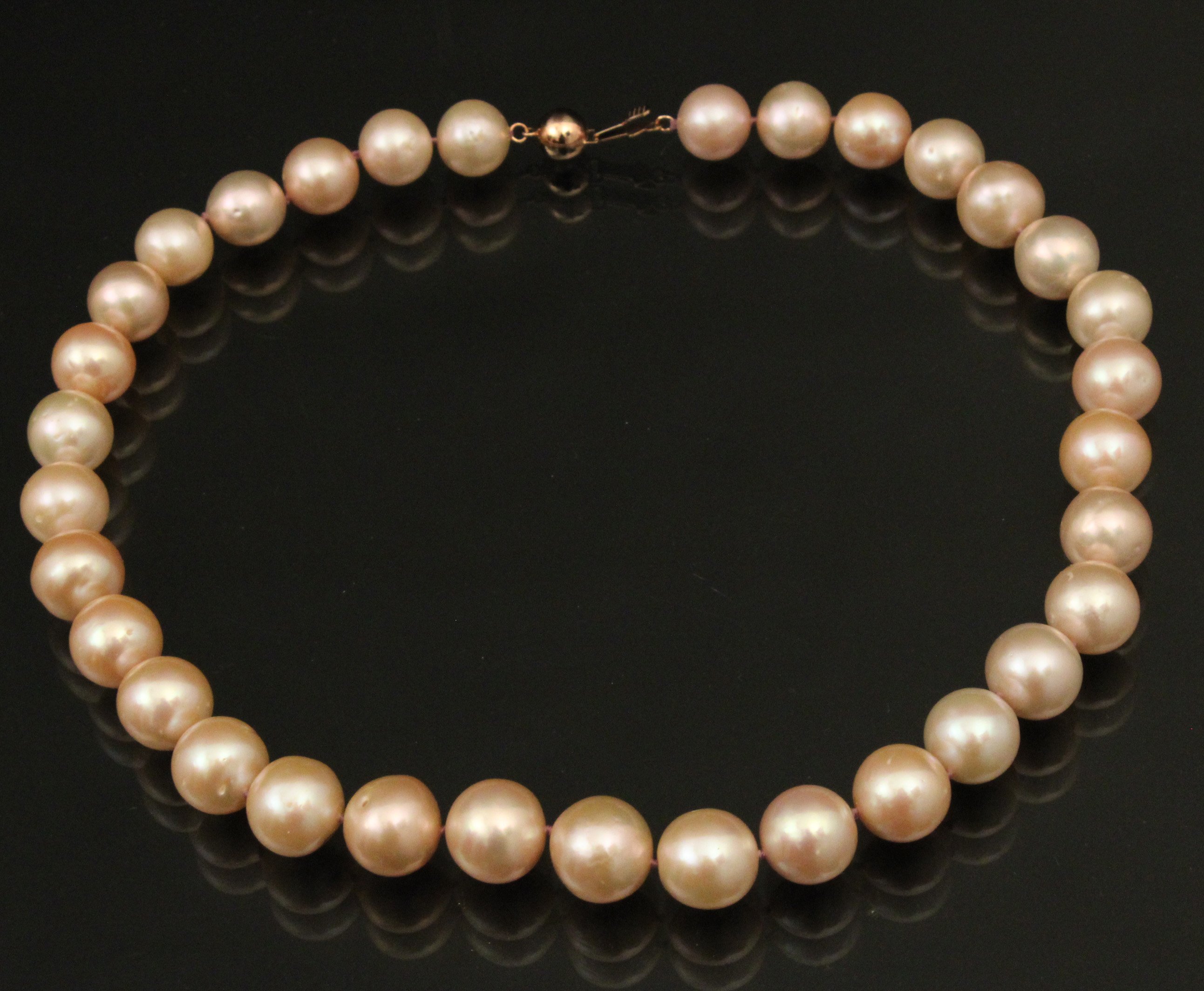 17" CHAMPAGNE PEARL NECKLACE WITH