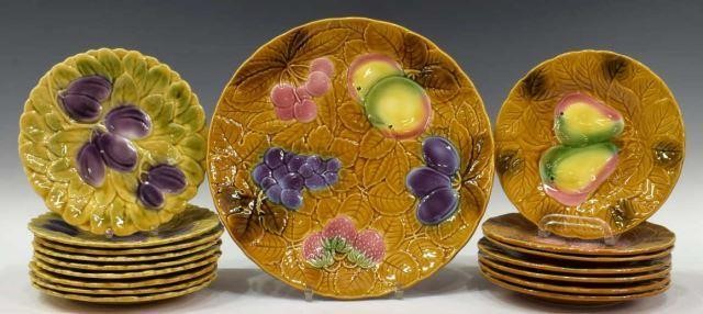 (17) FRENCH MAJOLICA FRUIT