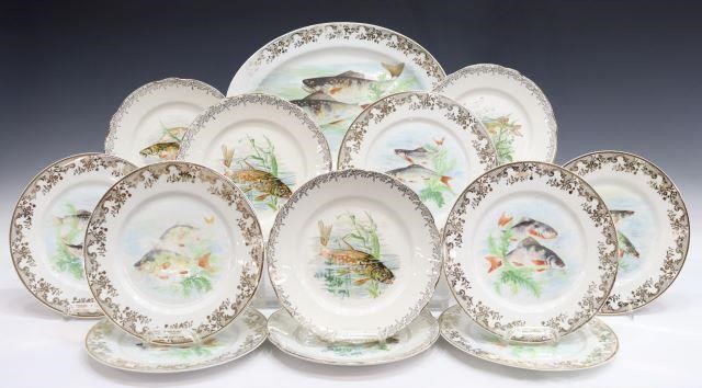 (17) FRENCH PORCELAIN FISH PLATES &