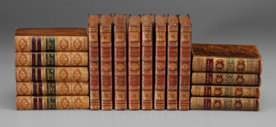 17 leather-bound books: five