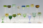 17 PC. BOHEMIAN DECORATED WINE