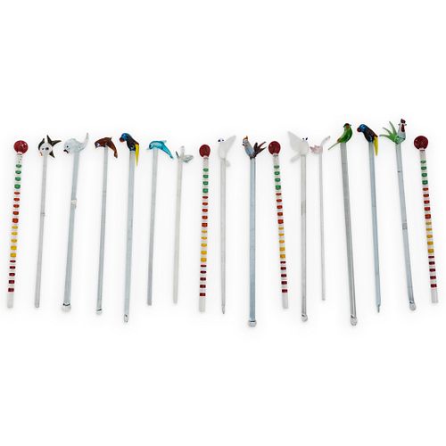 (17 PC) MURANO GLASS COCKTAIL