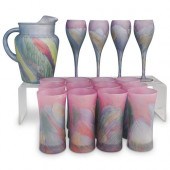 (17 PC) VINTAGE RUEVEN GLASS S