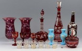 17 PCS ASSORTED GLASS: RUBY, A