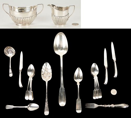 17 PCS. ENGLISH STERLING SILVER,