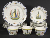 (17 PCS) QUIMPER BRETON FAIENC