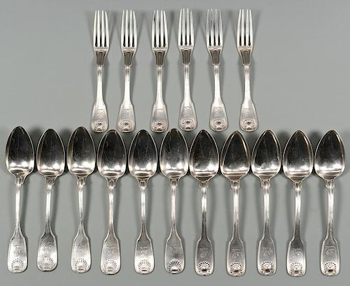 17 PCS R & A CAMPBELL COIN SILVER