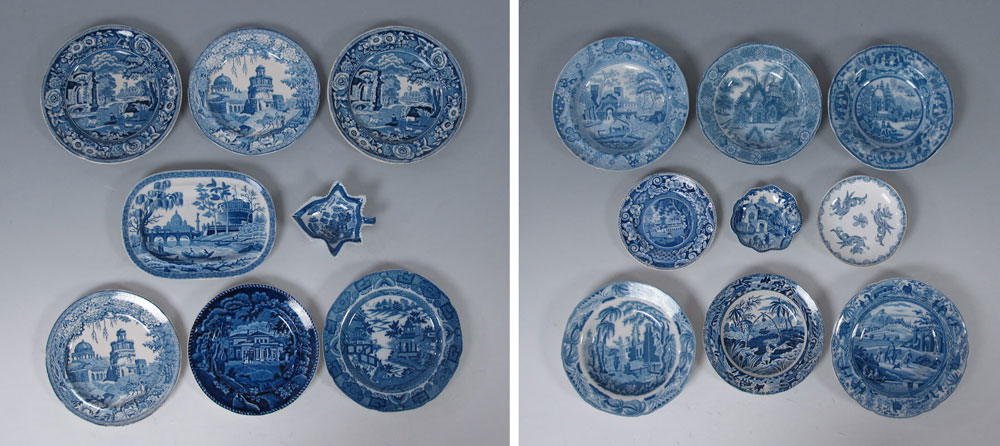 17 PIECE BLUE AND WHITE