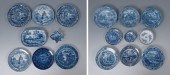 17 PIECE BLUE AND WHITE STAFFO