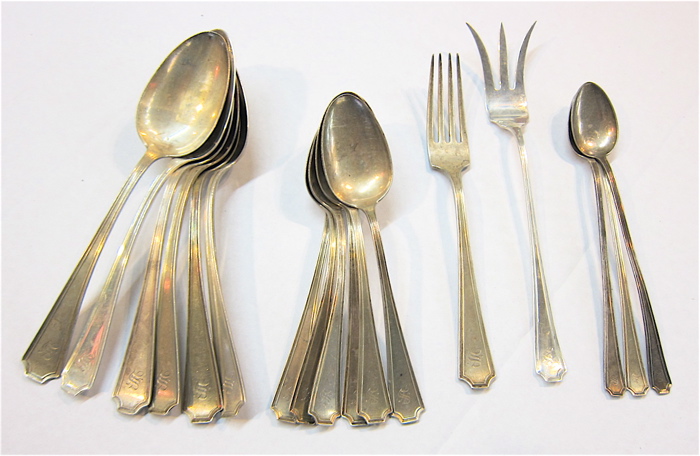 17 PIECE DURGIN STERLING FLATWARE