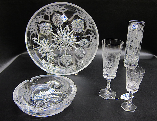 17 PIECE SET OF CZECH CUT GLASS