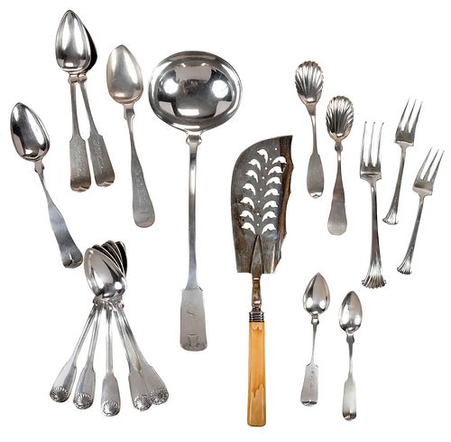 17 PIECES AMERICAN SILVER