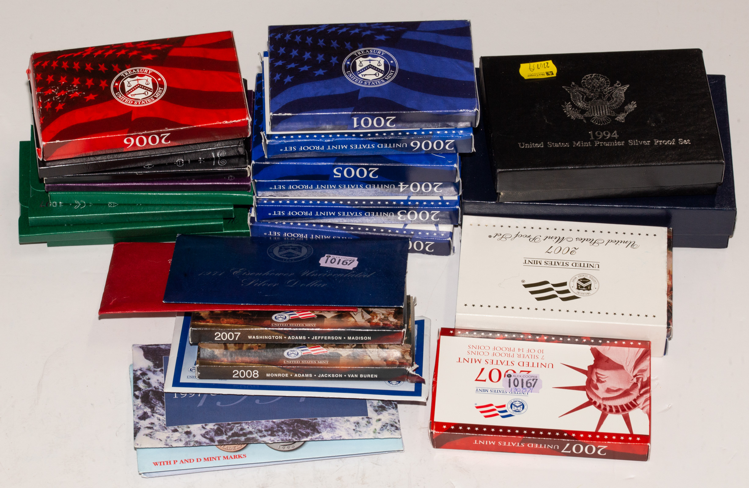 17 PROOF SETS, 3 SILVER; SILVER